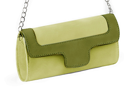 Pistachio green luxurious elegant clutch for ceremonies, weddings and evenings out.